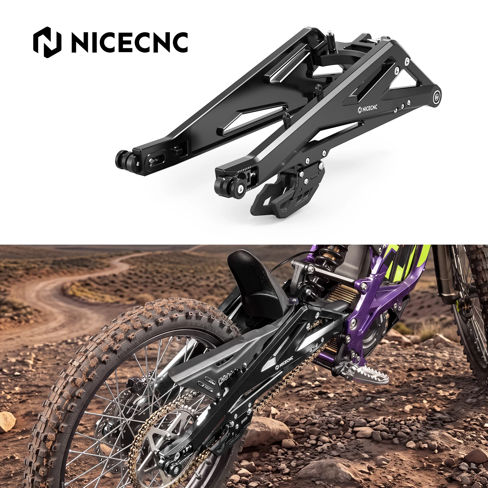 NICECNC 2026 2025 2024 2023 For Surron Light Bee X S L1E Electric Bike 100mm Extended Rear Swingarm For Segway X160 X260
