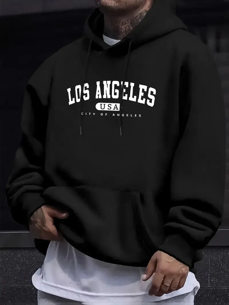 

2025 Autumn and Winter Los Angeles Usa Graphic Hoodie Casual Polyester High-end Luxury Is for Both Men and Women Top Y2k