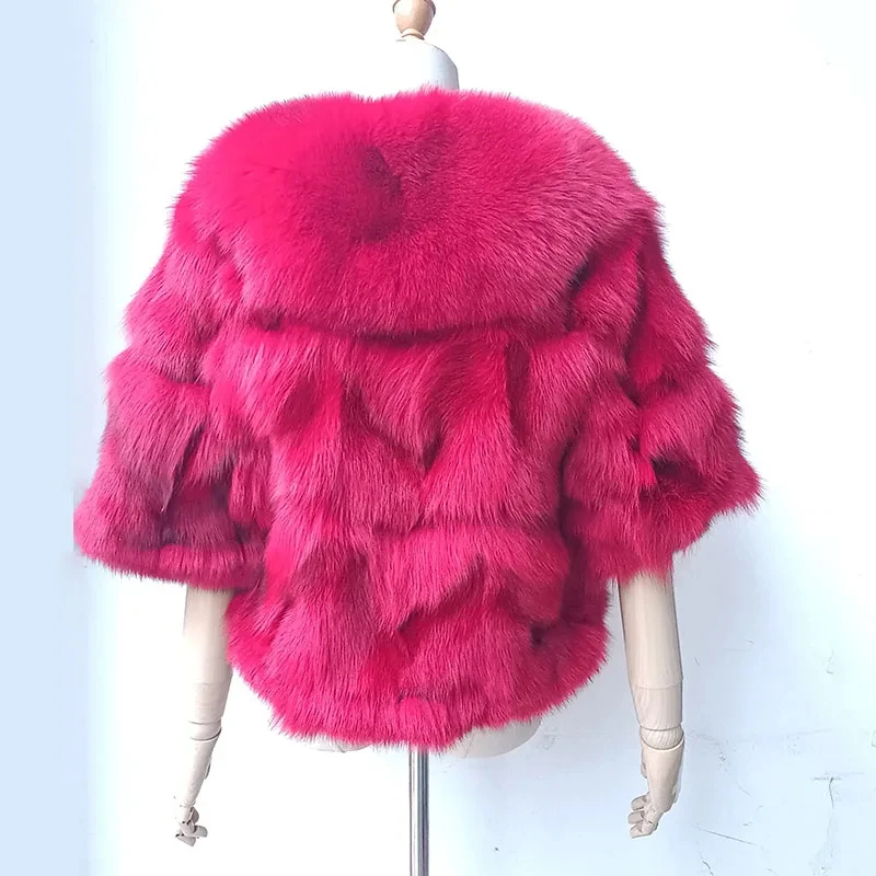 2024 New Women Real Fox Fur Coat Winter Female Natural Fox Fur Short Coats High Quality Real Fox Fur Jacket