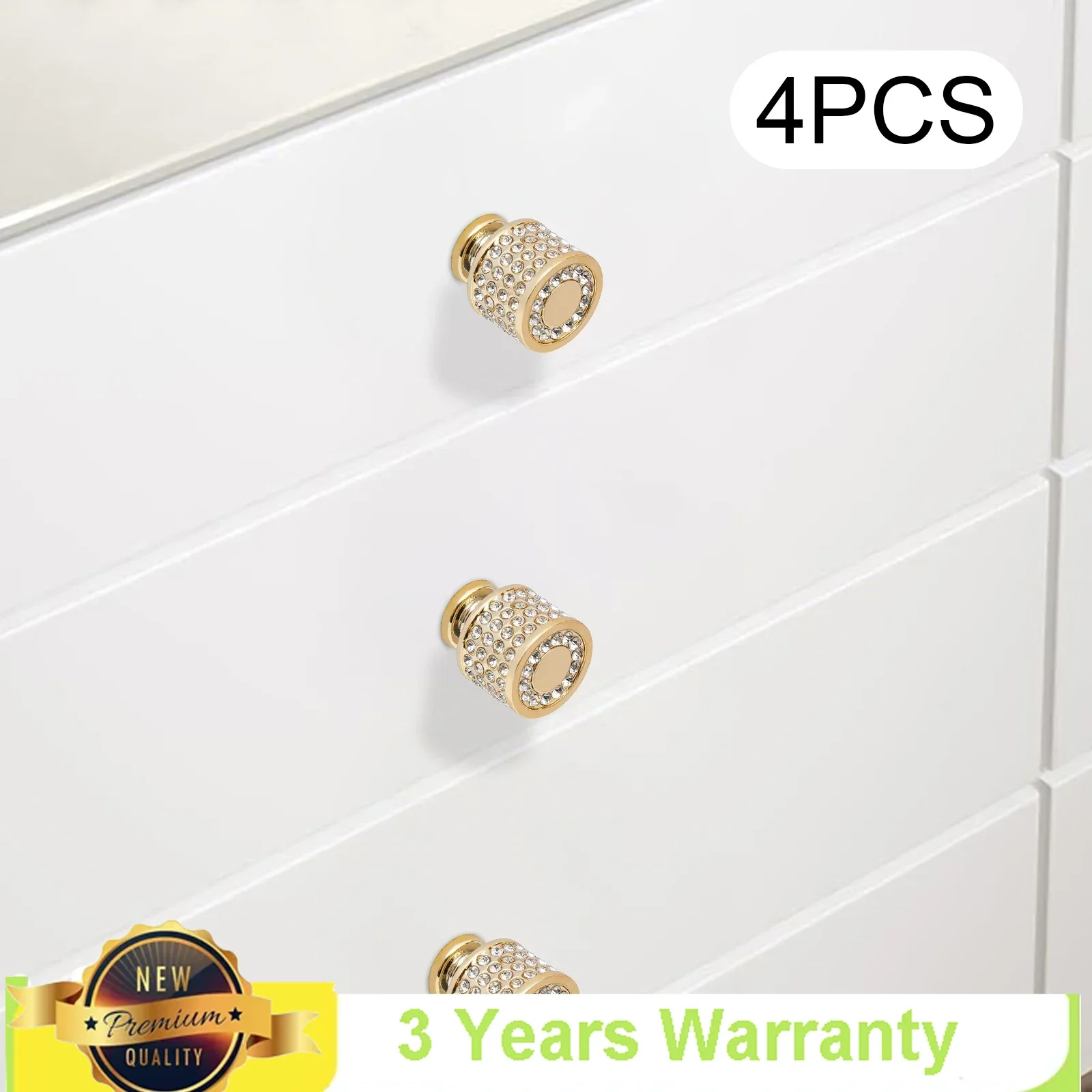 4 ชิ้นElegant Goldเฟอร์นิเจอร์ฮาร์ดแวร์,ทนทานและทนทานรอบลูกบิดตู้แกนทองเหลืองสําหรับDressers,ลิ้นชัก,ตู้เสื้อผ้า