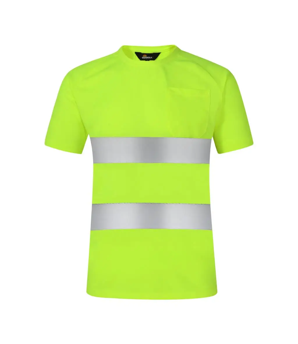 Outdoor sportshirts Fluorescerend veiligheidswerkshirt met hoge zichtbaarheid Korte zomer ademend werk-T-shirt Reflecterend T-shirt