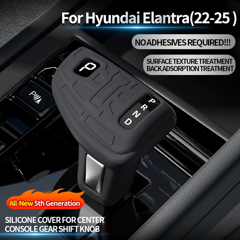 

Car Silicone Gear Shift Knob Cover Boot Anti-Slip Lever Shifter Boot Interior Tuning Accessories For Hyundai ELantra (2022-2025)