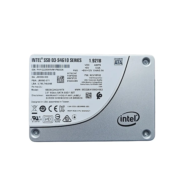 Original 2.5 in 6gb/s 1.92 TB SATA SSDs Solid State Drives SSDSC2KG019T801