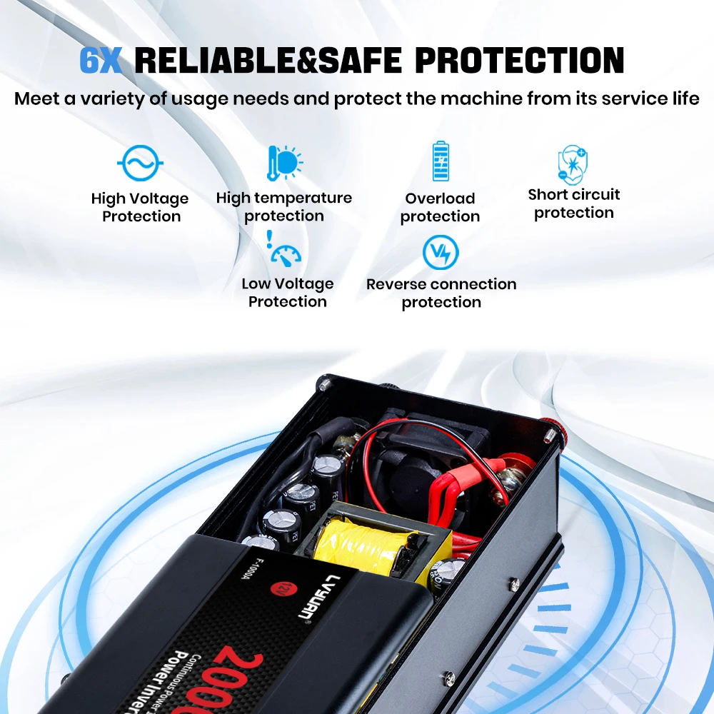 تيار مستمر 12 فولت إلى التيار المتناوب 220 فولت 1500 واط/2600 واط/4000 واط الذروة عاكس الطاقة سيارة محول جهد كهربي 50 هرتز المزدوج USB شحن الاتحاد الأوروبي المقبس للاستخدام المنزلي RV