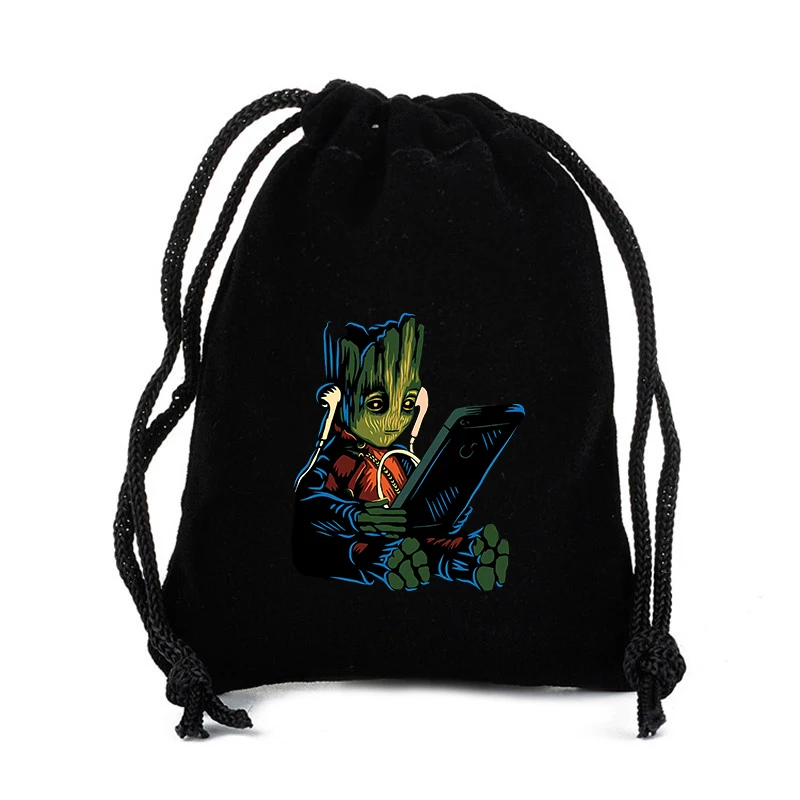 Disney Marvel Groot Drawstring Bag Movie Cartoon Print Sport Kids Child\'s Student Portable Birthday Party Hand Pocket Gift Pouch