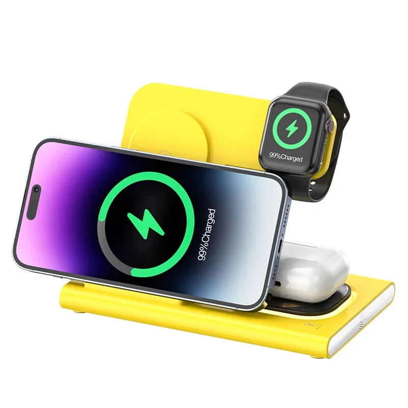 2025 Newly 4 in 1 Wireless fast Charger station with night light Universal Wireless Charger for Phone 16