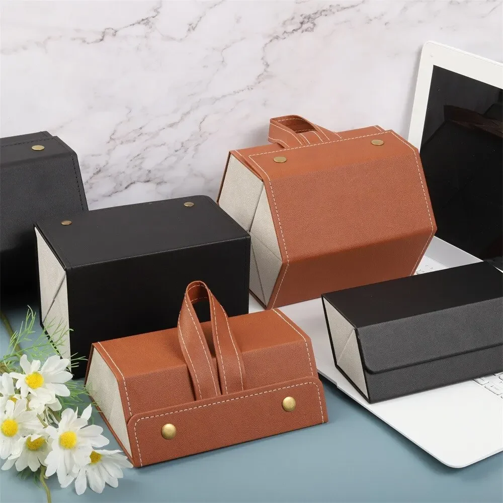 Multifunctional Glasses Storage Box Multi Grid Jewelry Gift Box Small Grain PU Leather High-end Quality Handmade Glasses Box