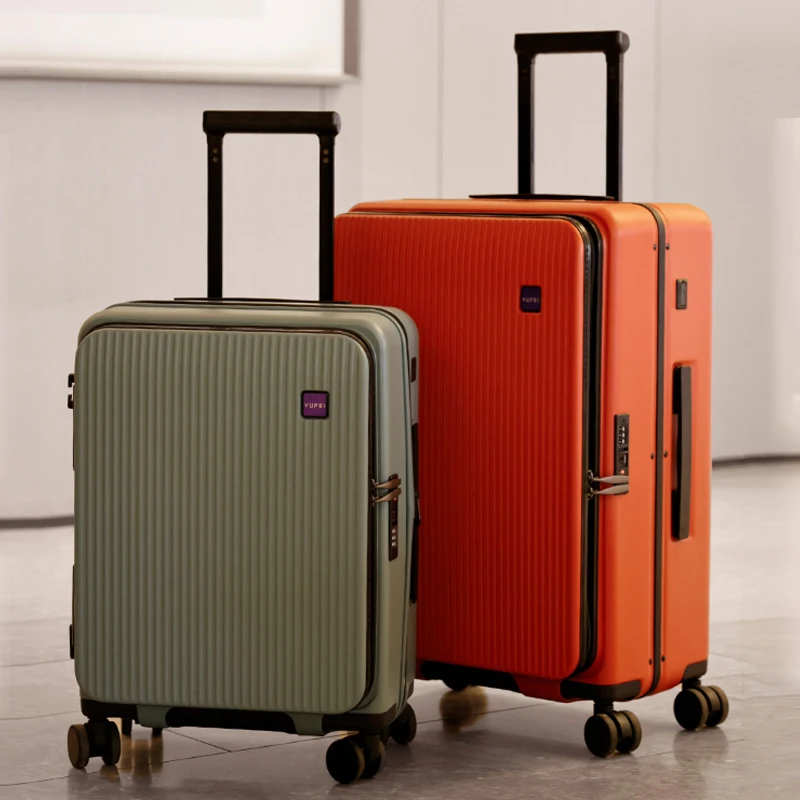 الراقية الأمتعة 20 بوصة الصعود صندوق سستة الموسعة الأسطوانة حقيبة سفر الألومنيوم الإطار 24 بوصة الأمتعة مع حامل هاتف #1