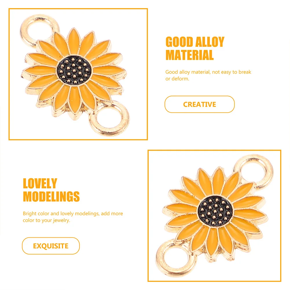 

30Pcs Daisy Alloy Pendant DIY Charm for Jewelry Making Keychain Necklace Flower Shape Hanging Charms Flower Charm