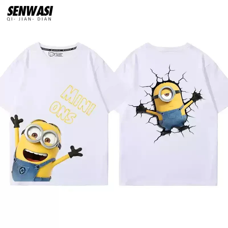 

Despicable Me Minion co-branded short sleeve men and women's summer 100% cotton matching new couple T-shirt