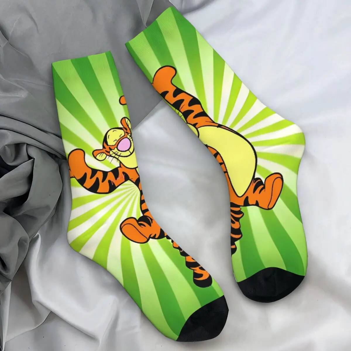 Winnie Pooh Bear Cartoon Stockings Graphic Gothic Socks Spring Anti Bacterial Socks Adults Men Running Breathable Socks