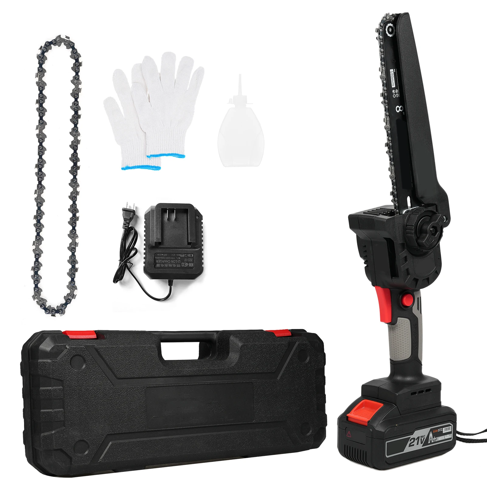 8 Inch Mini Chainsaw Electric Cordless Pruning Chainsaw Tree Trimming Branch Wood Cutting Tools Portable Electric Chainsaw