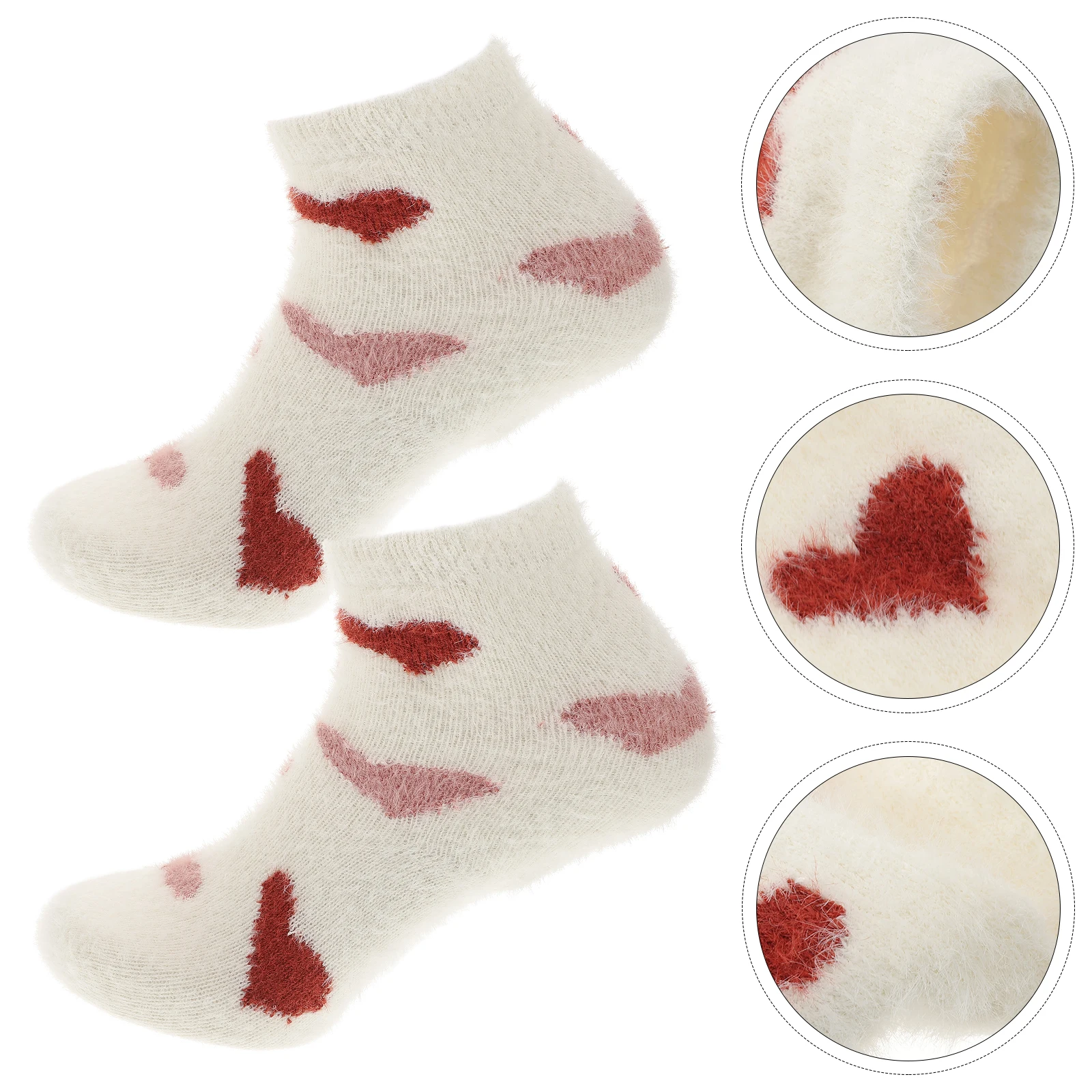 

1 Pair Coral Floor Warm Thick Winter Women Ankle Boot Soft Elastic Thermal Home Sleep Easy Wear Gift For Women Warm Wool Short