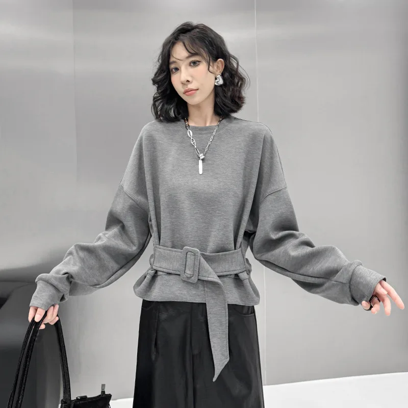 

Топы женские, топ с круглым вырезом и длинными рукавами, облегающий, однотонный, Y2k, уличная одежда, элегантный, повседневный, облегающий, осень-зима 2025