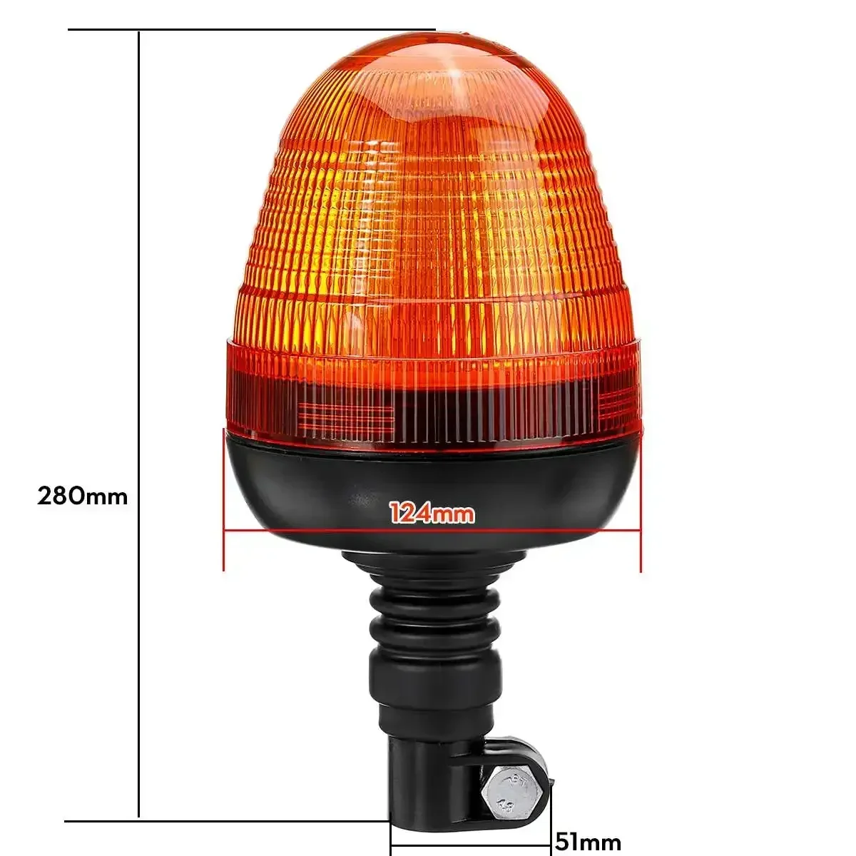 12V 24V 60 LED Vehicle Truck Tractor Beacon Warning Rotating Emergency Flashing Strobe Safety Traffice Light Mount Signal Lamp