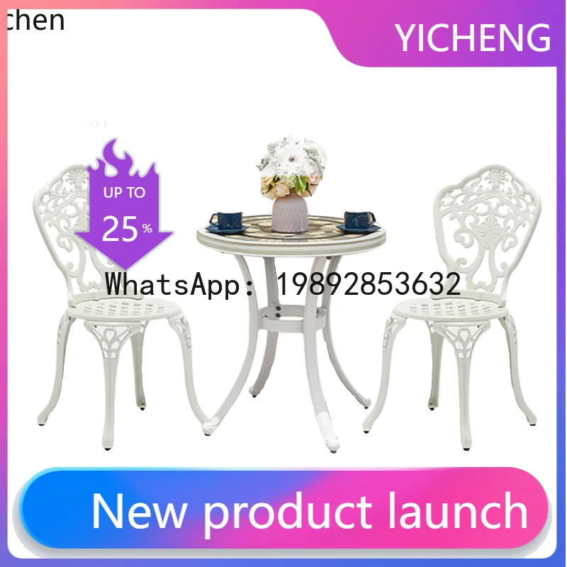 

A2-26 outdoor cast aluminum tables and chairs courtyard garden balcony villa waterproof and sunscreen outdoor tables and chairs