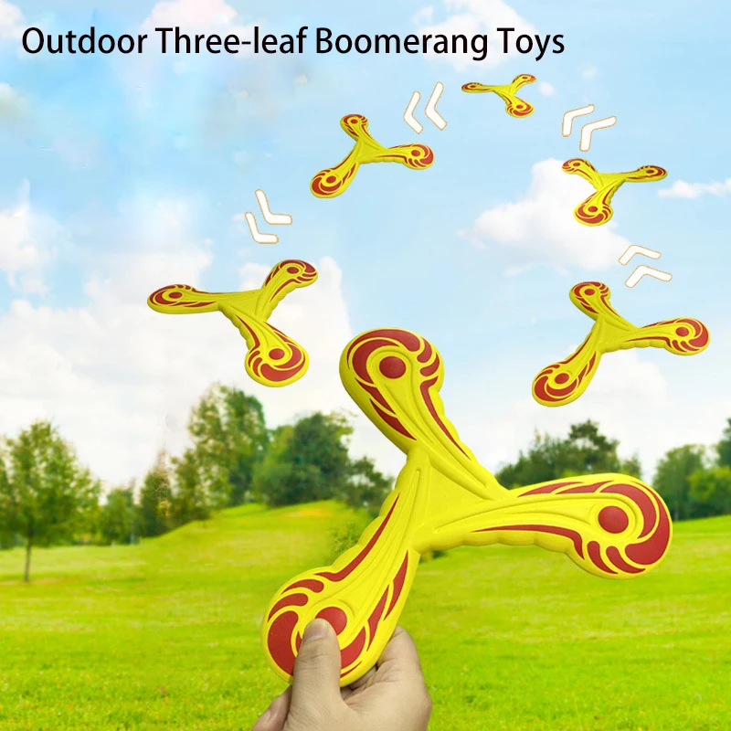 

1pcs Children Outdoor Boomerang Toys Soft Fun Three-leaf Boomerang Tossing Game Toys Parent-child Interactive Outdoor Game Props