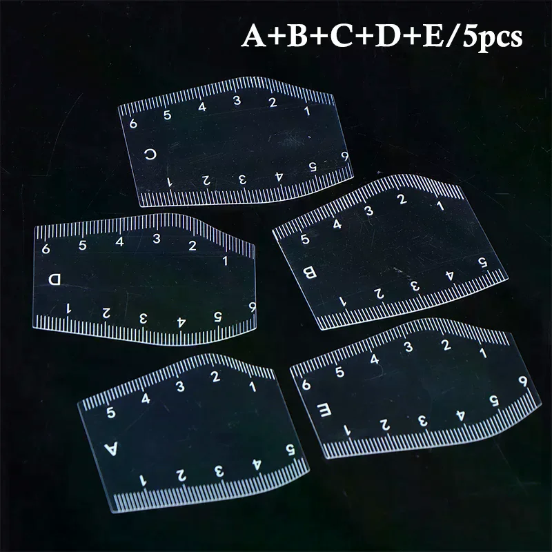 5Pcs Durable Brow Shaping Stencil Shaping Portable Instant Brow Shaper Drawing Eyebrow Design Ruler Gift