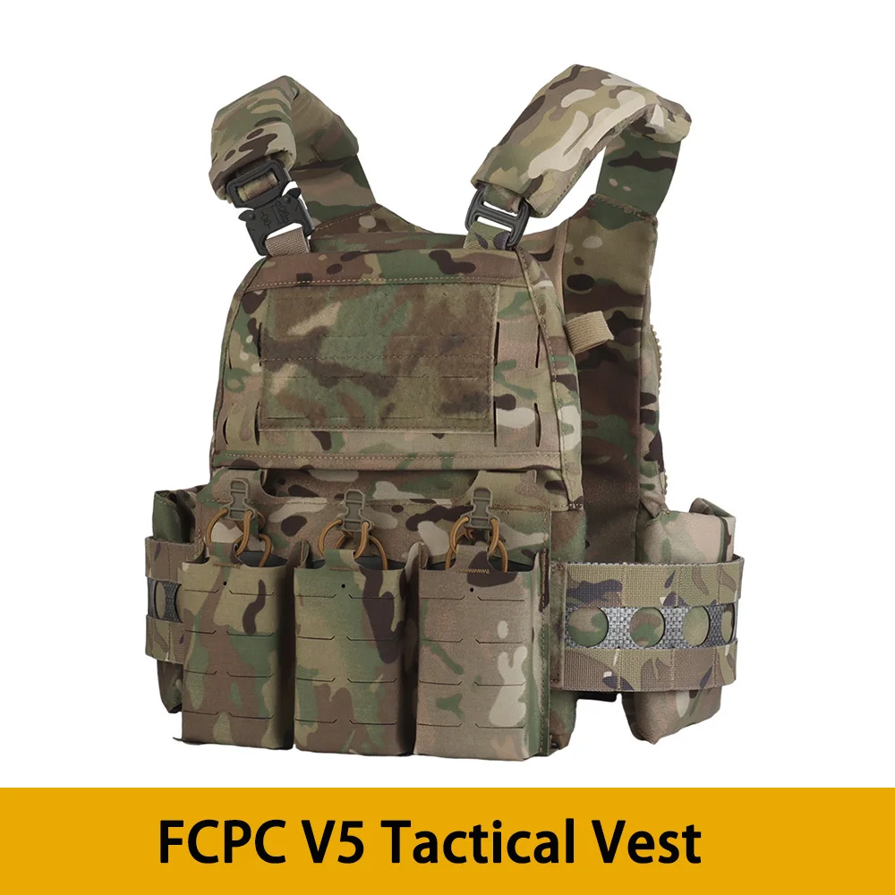 

Tactical Ferro Style FCPC V5 Plate Carrier Molle Quick Release 5.56 Triple Mag Pouch Airsoft Accessories