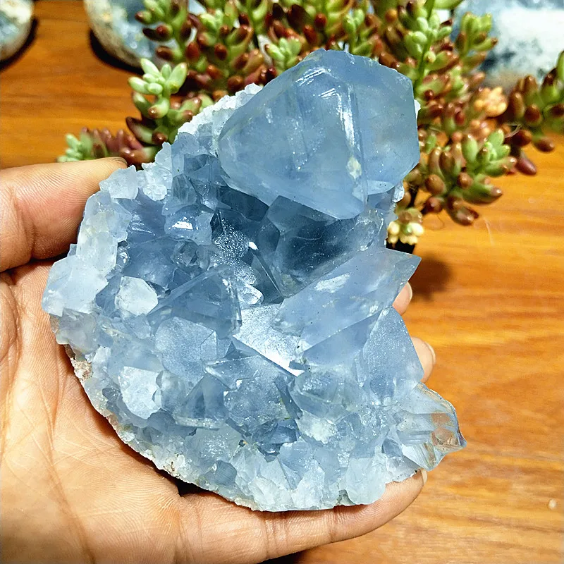 

100% Natural Stone Celestine Geode Crystal Mineral Samples Room Deor Specimen Clusters Healing feng shui Crystals