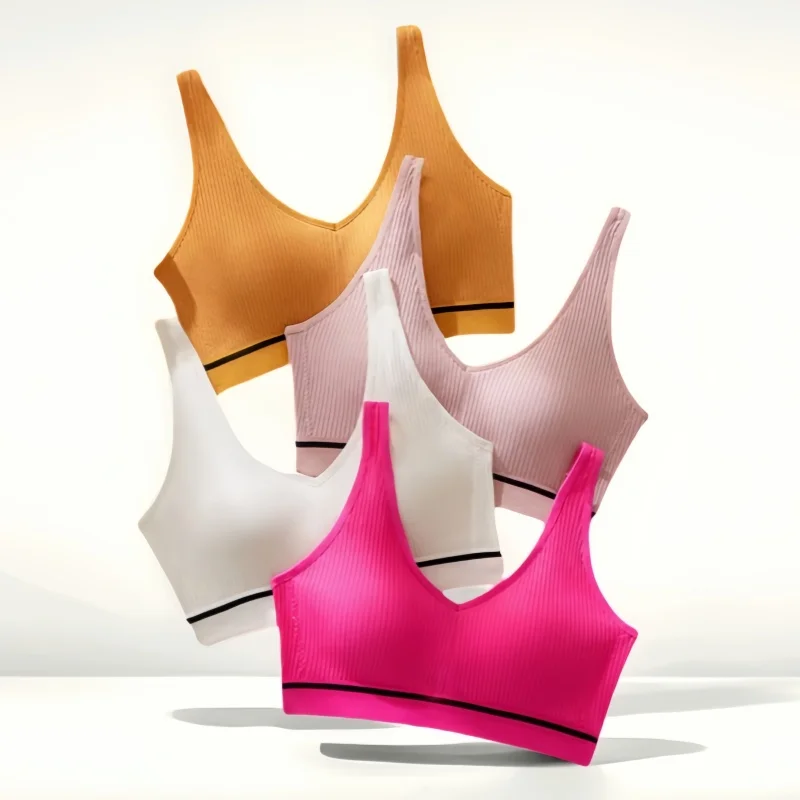 

Wireless Push-Up Bra Women Paaded Bras U Back Beauty Back Seamless Underwear V Neck Breathable Top Push Up Lingerie