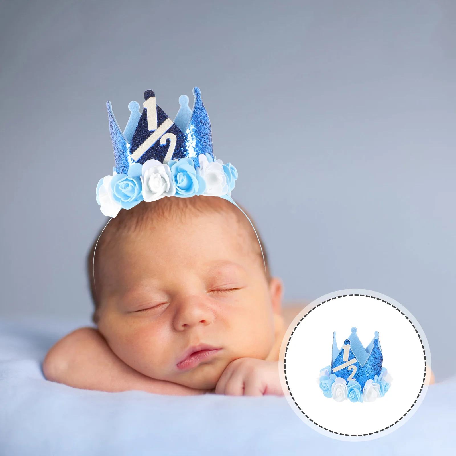 

Kids Birthday Crown Hat Half Birthday Party Hat Photo Prop Durable Safe Comfortable Accessory Party Hats for Kids