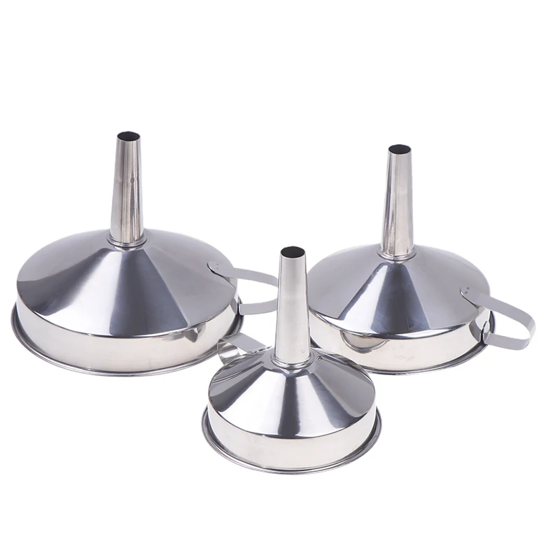 1PC Home 304 Thickened Stainless Steel Funnel With Detachable Filter Wide Mouth Funnels For Canning Kitchen Oil Leakage Filter image 3