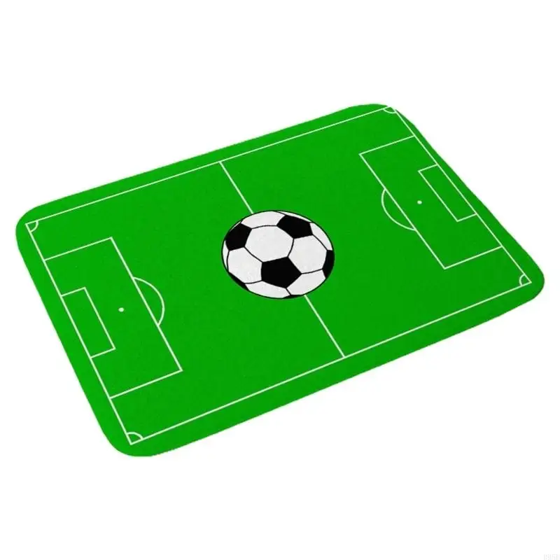 Football Field Ground Floor Mat Decor Reusable Washable Rug Carpet Mat Flannel Anti-skid Entry Doormat Bedroom Carpets B95B