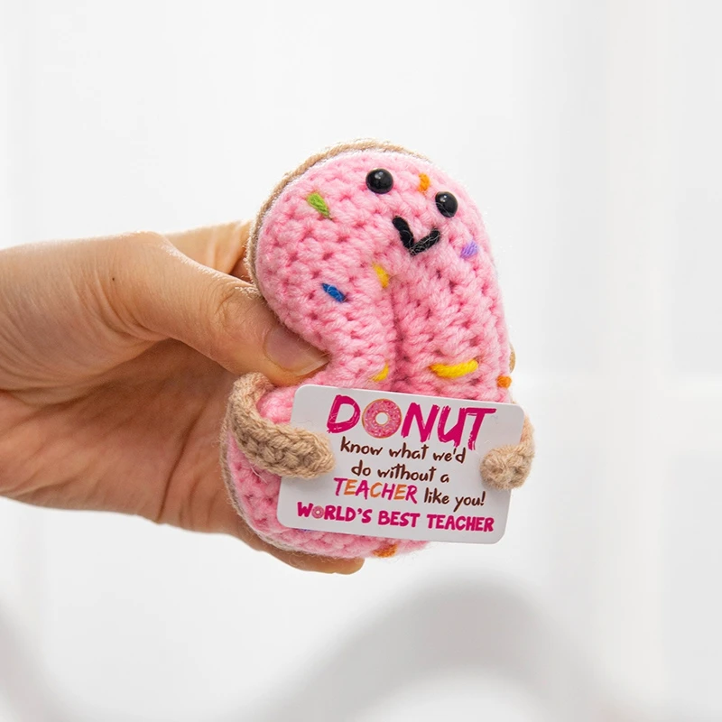 اليدوية الكروشيه الكرتون دونات الساحرة سطح المكتب زخرفة ديكور المنزل الحرف الانتهاء من الطاقة الإيجابية الصغيرة هدايا الهالوين #6