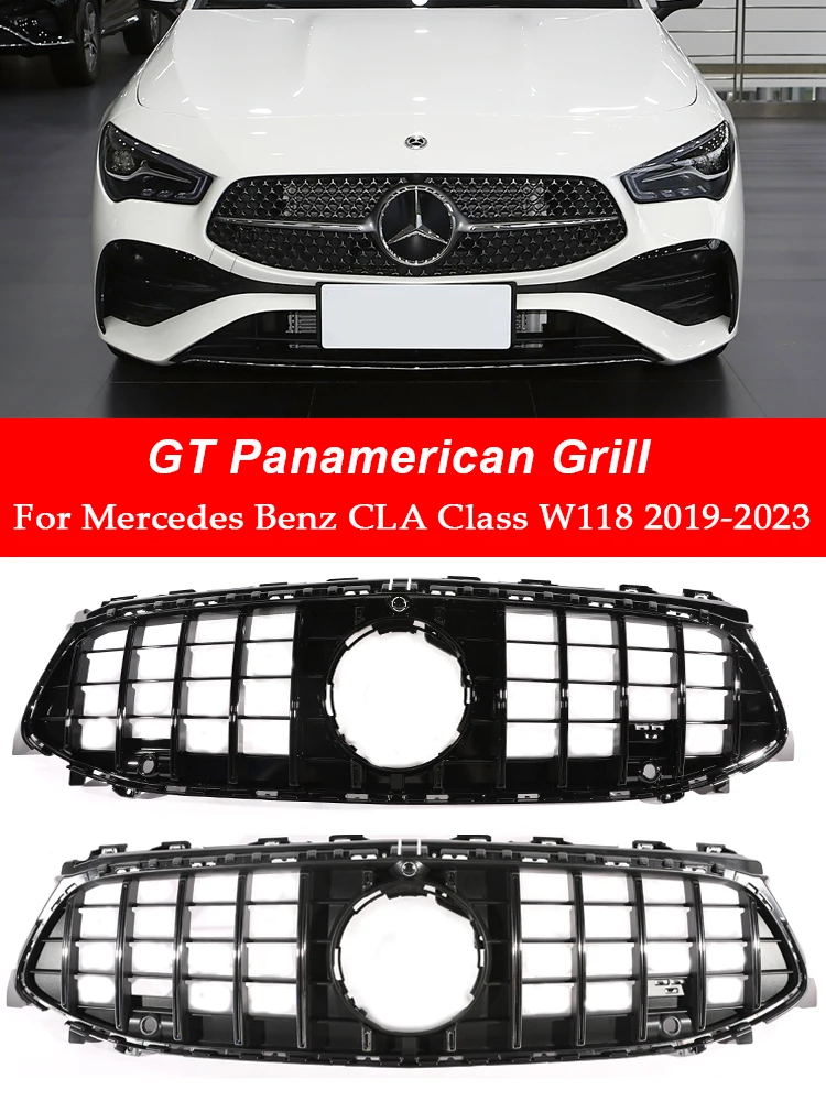 For Benz CLA W118 C118 X118 2024+ Front Bumper Panamericana Diamond AMG GT Grille CLA180 200 250 CLA45 35 Car Accessories