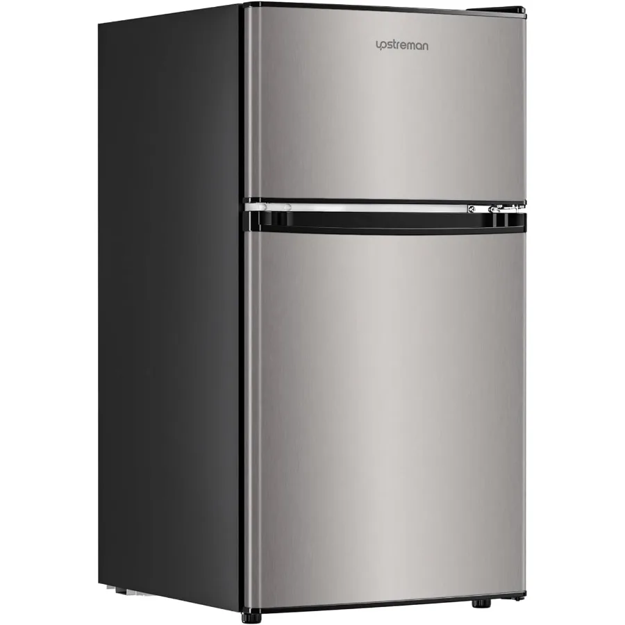 3.2 Cu.Ft Mini Fridge with Freezer Double Door Design Adjustable Thermostat Compact Mini Refrigerator Ideal for Dorm Rooms Offi