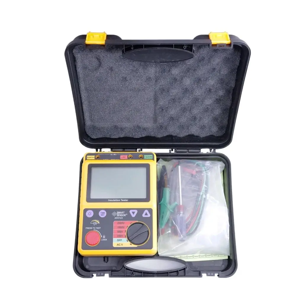 Smart Sensor AR3123 High Voltage Insulation Tester 0.0MΩ~99.9GΩ Digital Insulation Resistance Meter