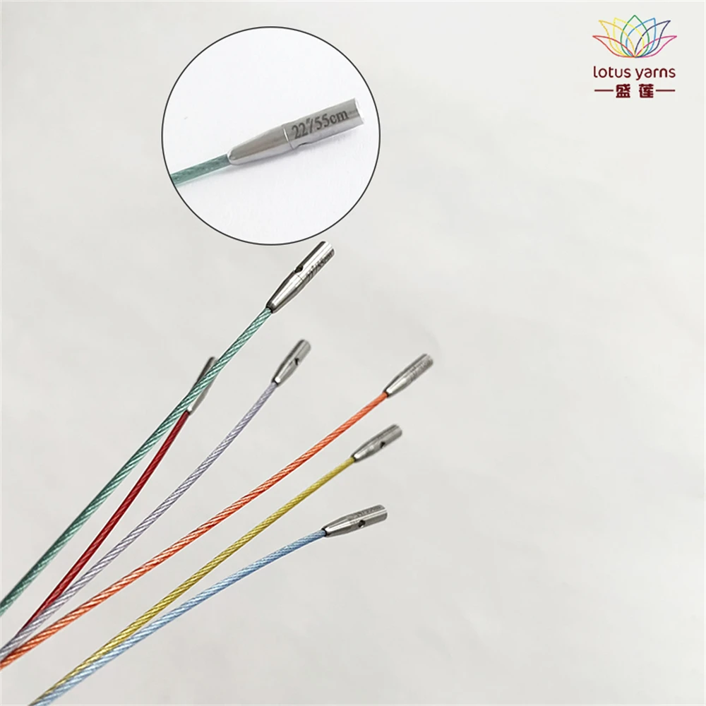 Lotus Yarns Interchangeable Swivel Nylon Cables Rope Matching Needle Tips Useful Needle Cords Weaving Tool Accessories
