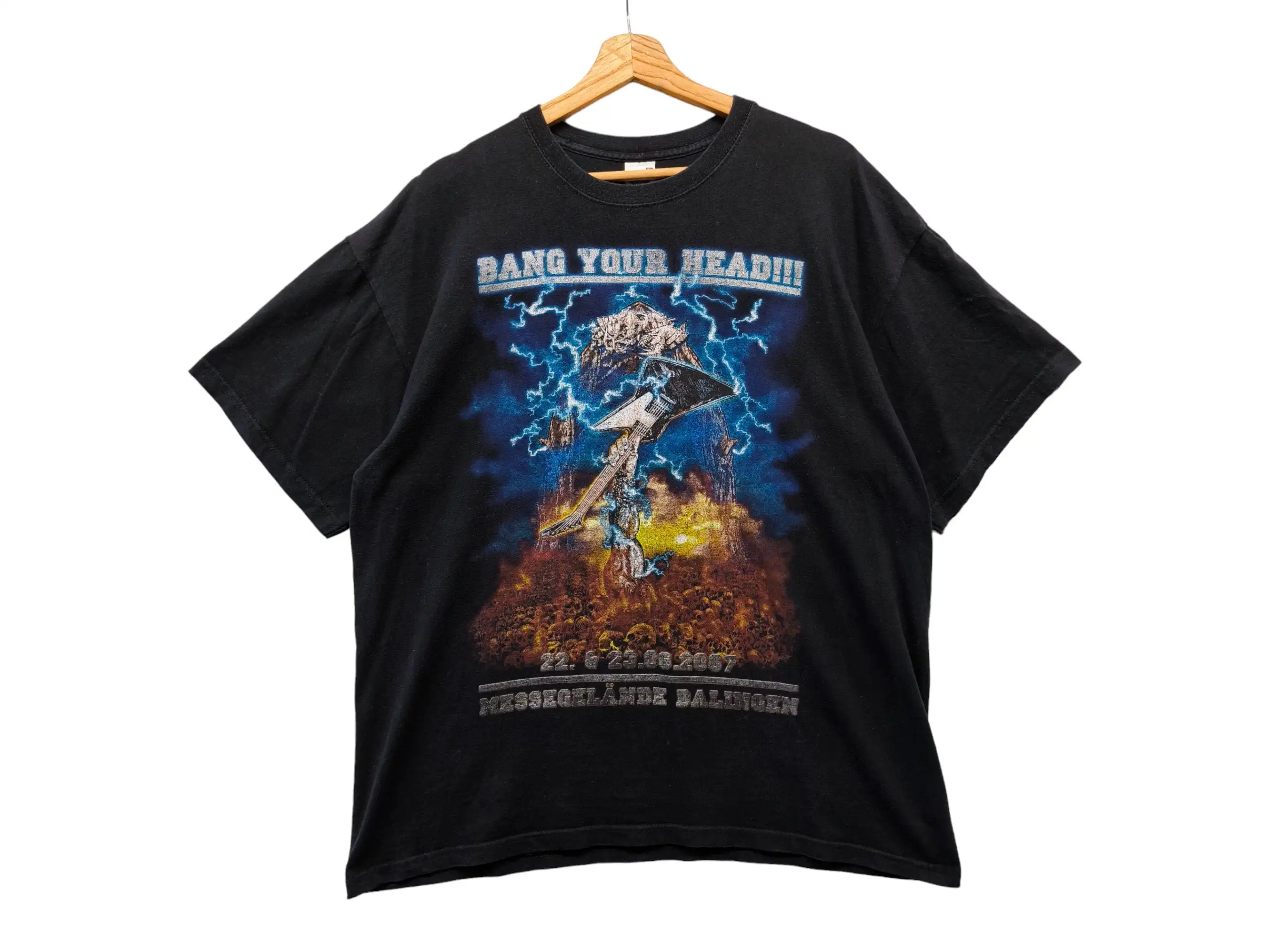 Bang Your Head Festival Balingen Germany 2007 Y2K Vintage T Shirt Amon Amarth Edguy Hammerfall Heaven Hell Nazareth Dark