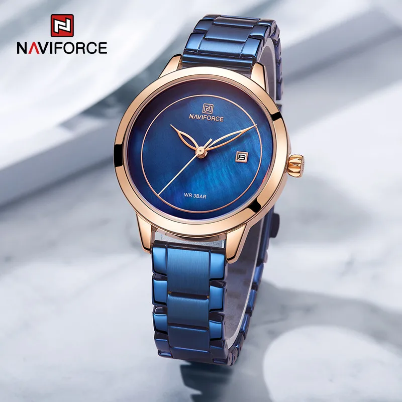 

NAVIFORCE Women’s Luxury Wristwatches Quartz Calendar Stainless Steel Strap Watches Dress Bracelet Clock 2022 Relogio Feminino