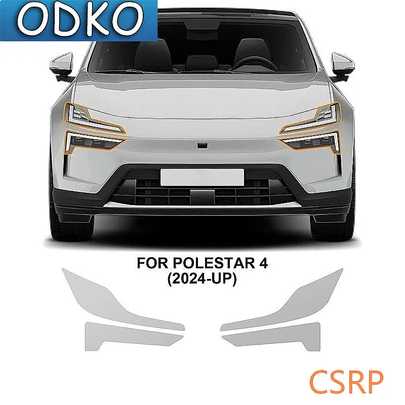 For Polestar 4 2024 2025 TPU Blackened Headlight Taillight Foglight Protective Film Headlight Tail Lamp Color Changing Films