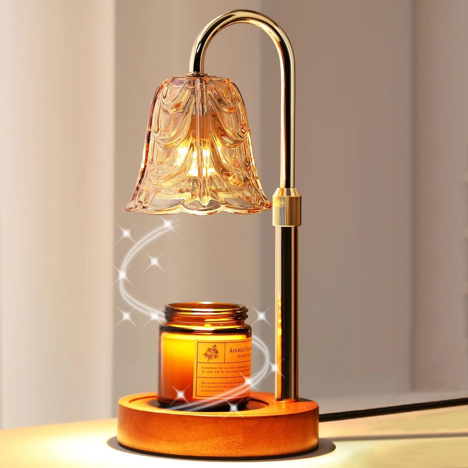 Candle Warmer Lamp Adjustable Height With Timer Dimmer Wax Melt Night Light Gift