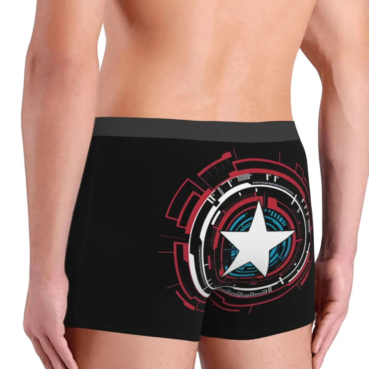 Calção com estampa Marvel Super Hero masculino, cueca Capitão América, calcinha respirável, cueca boxer