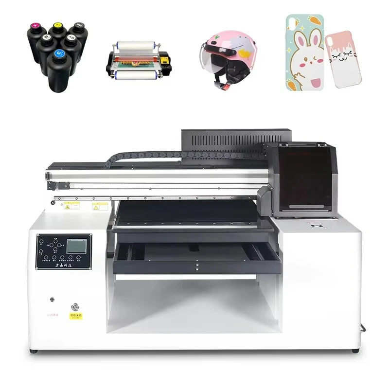 آلة الطباعة الصناعية 5060 بالأشعة فوق البنفسجية XP600 رأس الطباعة مع ملصقات الحبر الأشعة فوق البنفسجية وكرات الجولف طابعة مسطحة LED ثلاثية الأبعاد للبيع #2