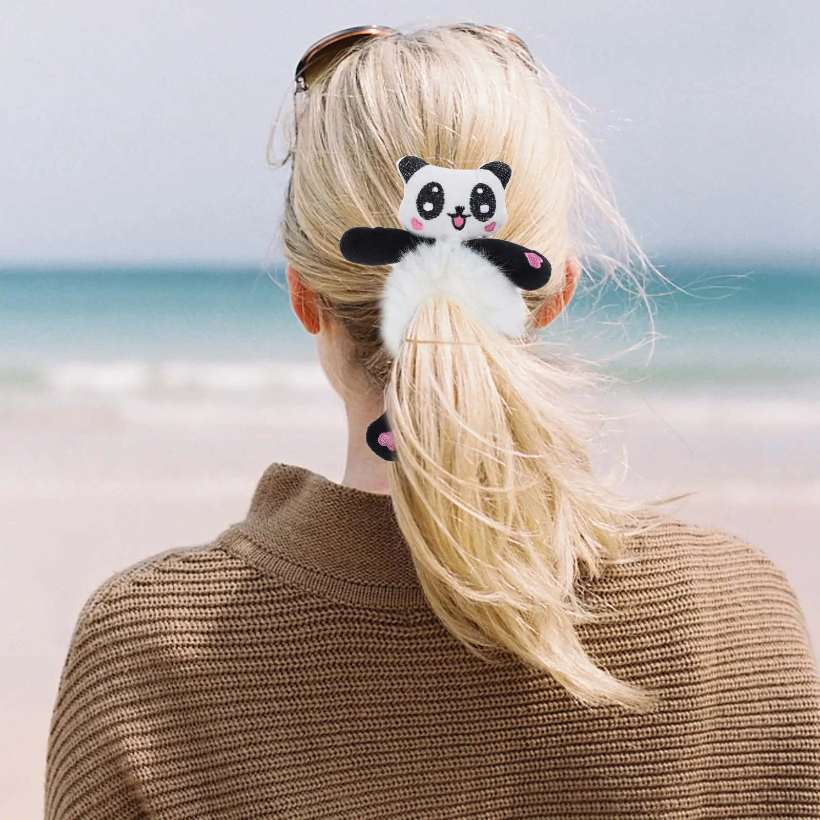 

Adorable Cartoon Panda Hair Tie Elastic Ponytail Holder Rubber Band Fashion Hair Accessories Girls Women Rubber Band