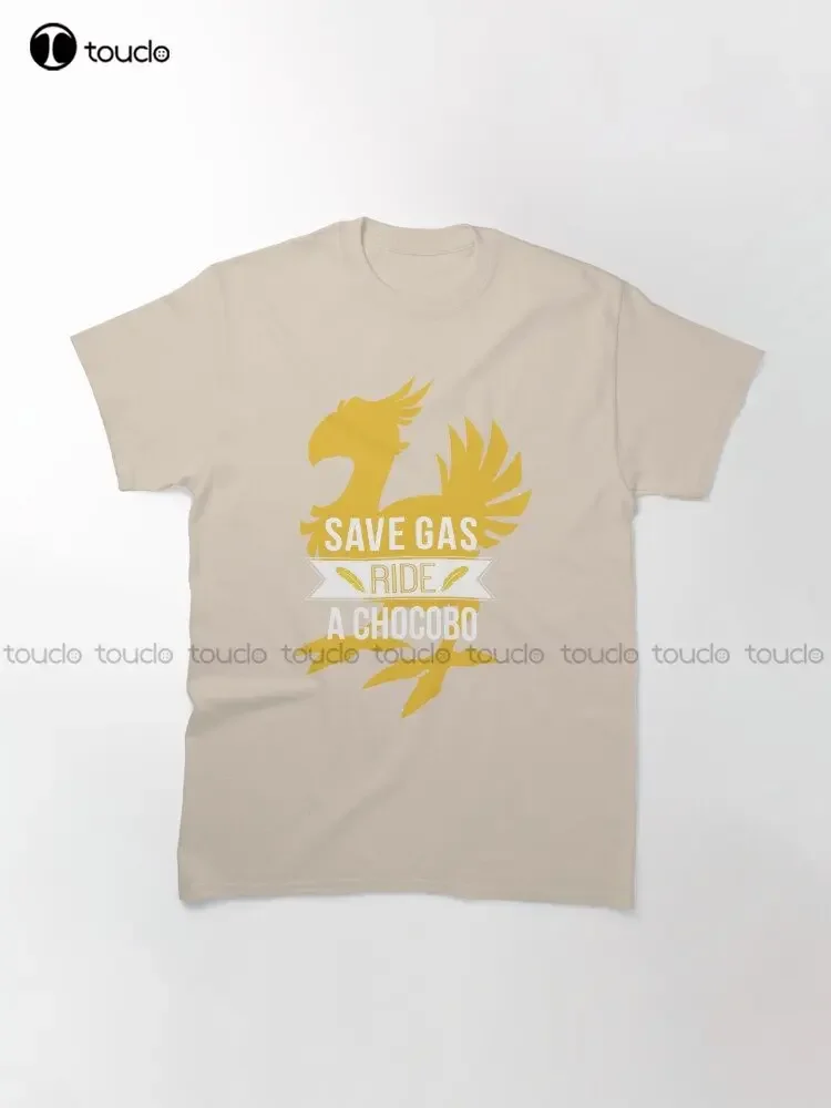 Save Gas Ride A Chocobo Final Fantasy 7 T-Shirt Custom Aldult Teen Unisex Digital Printing Tee Shirts Custom Gift Xs-5Xl Tshirt