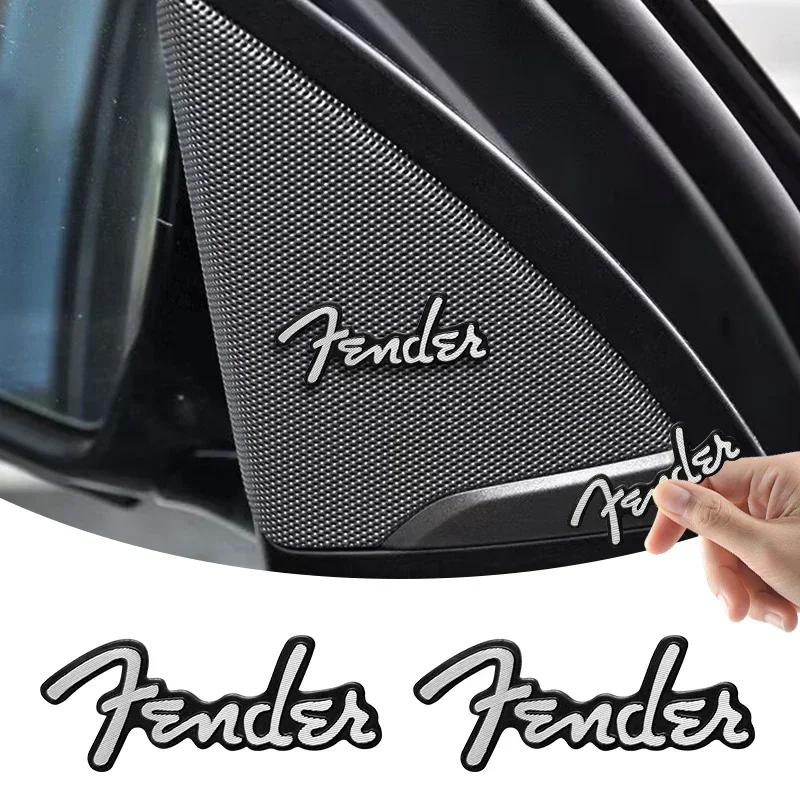 

5pcs/10pcs high-quality Metal Fender logo car Hi-Fi Speaker audio Speaker Badge stereo Emblem sticker Auto styling accessories