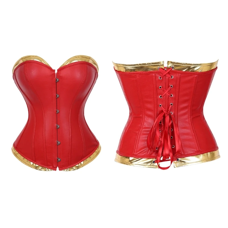 Laceup Corset Waist Cincher Decorative Bustier Roleplay Girdle Costume Props