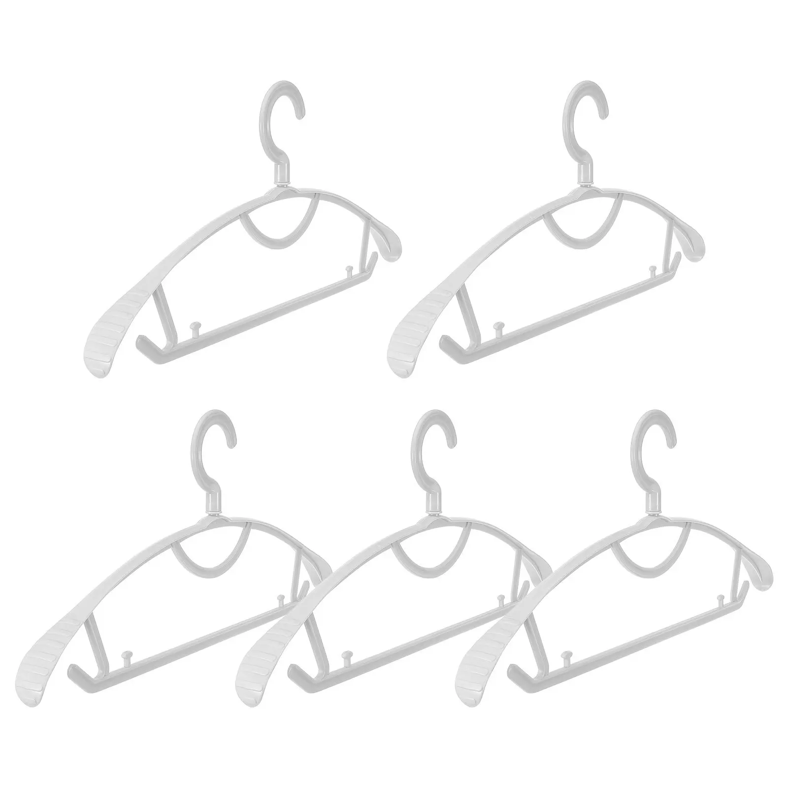 

5pcs Widened Plastic Clothes Hangers Anti-Slip Traceless Hanger Wardrobe Organizer Heavy Duty Closet Hanger Home Storage