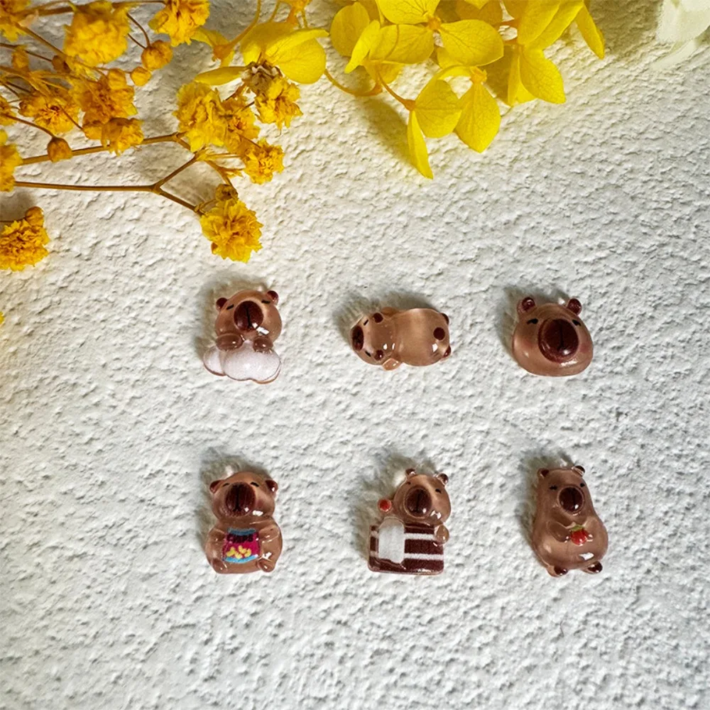 

50Pcs Cute Resin Nail Art Ornaments Cartoon 3D Nail Accessories Capybara Nail Decoration