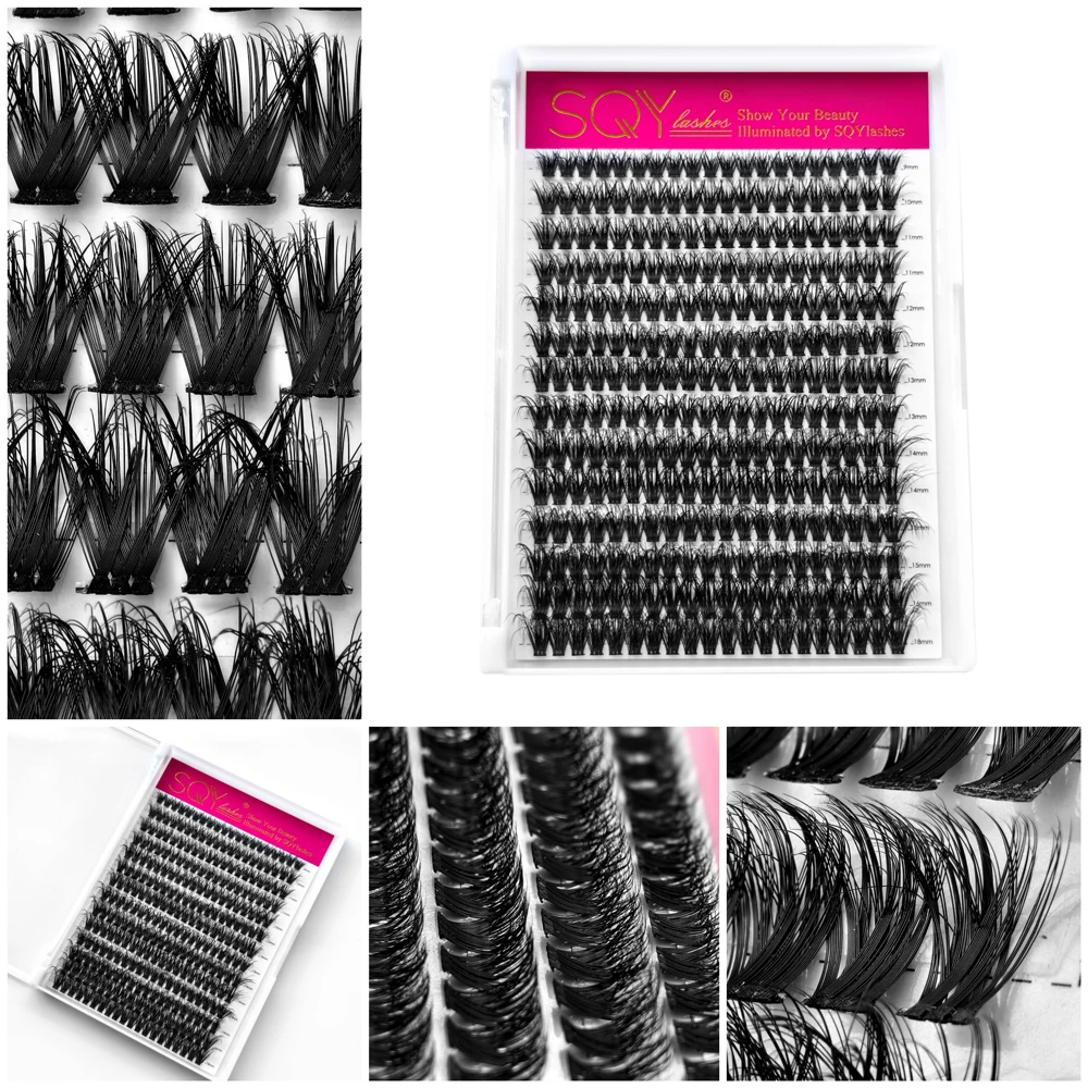 Yiernuo 280Ps DIY Fluffy Lash Clusters Wispy Individual Lashes 10-18mm Cluster Eyelash Extensions