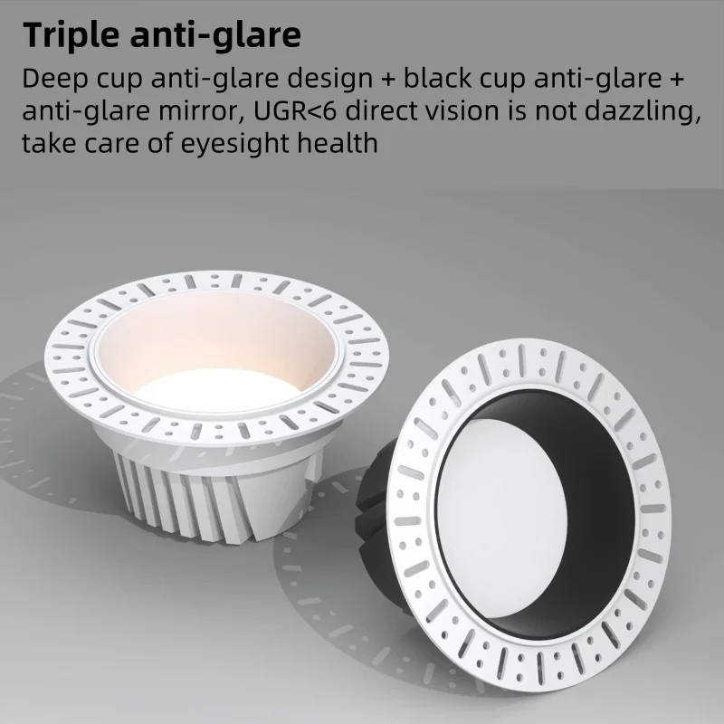Borderless Downlight Embedded Anti-Glare Ceiling Lamp Pre-Buried LED Home Living Room Without Main Lamp