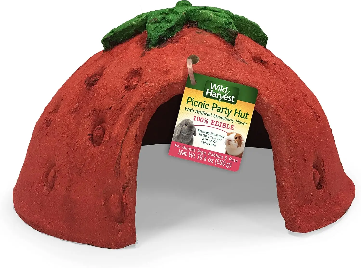 

Edible Strawberry Flavored Hideaway Hut for Small Pets - Fun & Tasty Treat