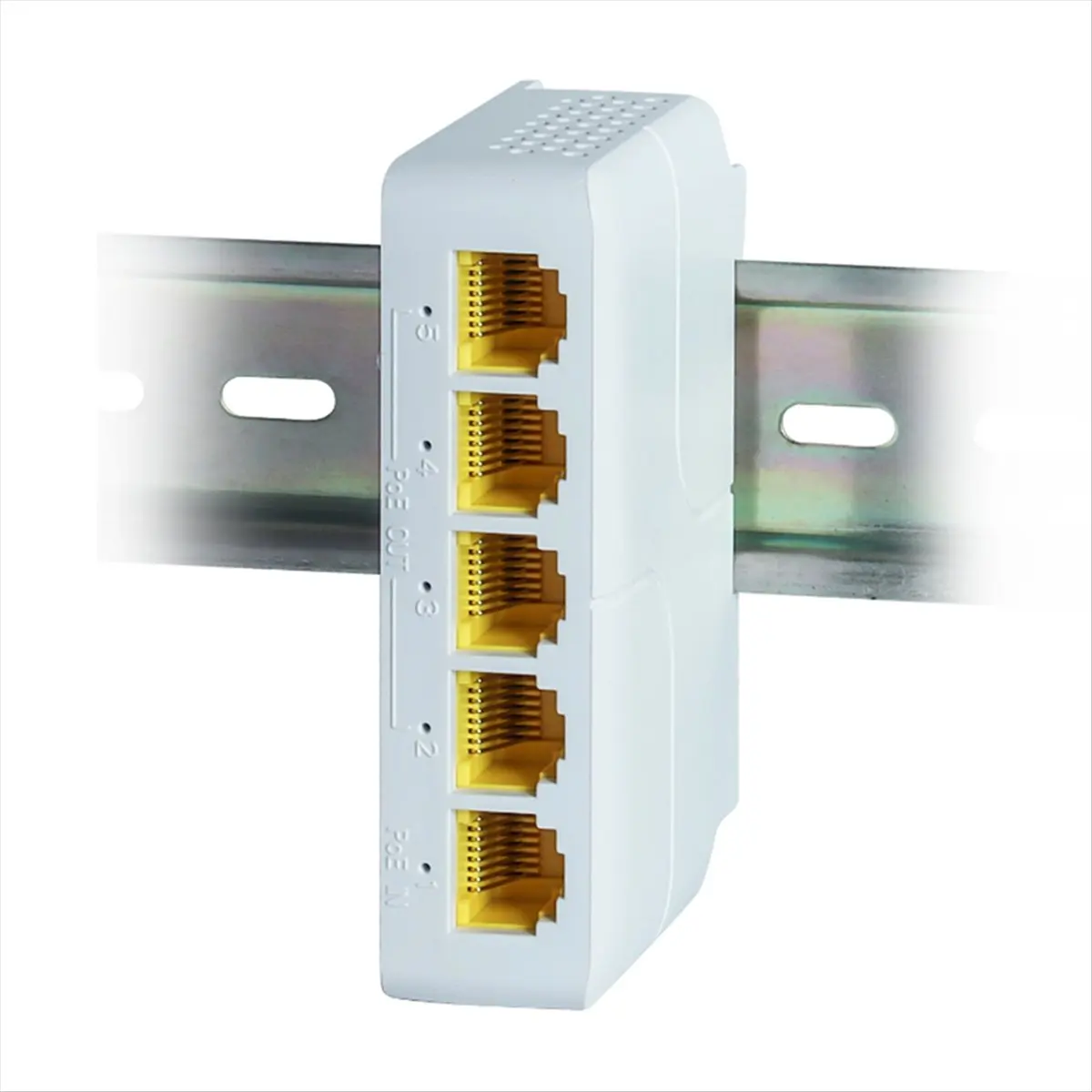 AAAE 5 Port 1000Mbps POE Extender Network Switch Repeater Support IEEE802.3af/At/Bt 100m for POE Switch NVR IPC