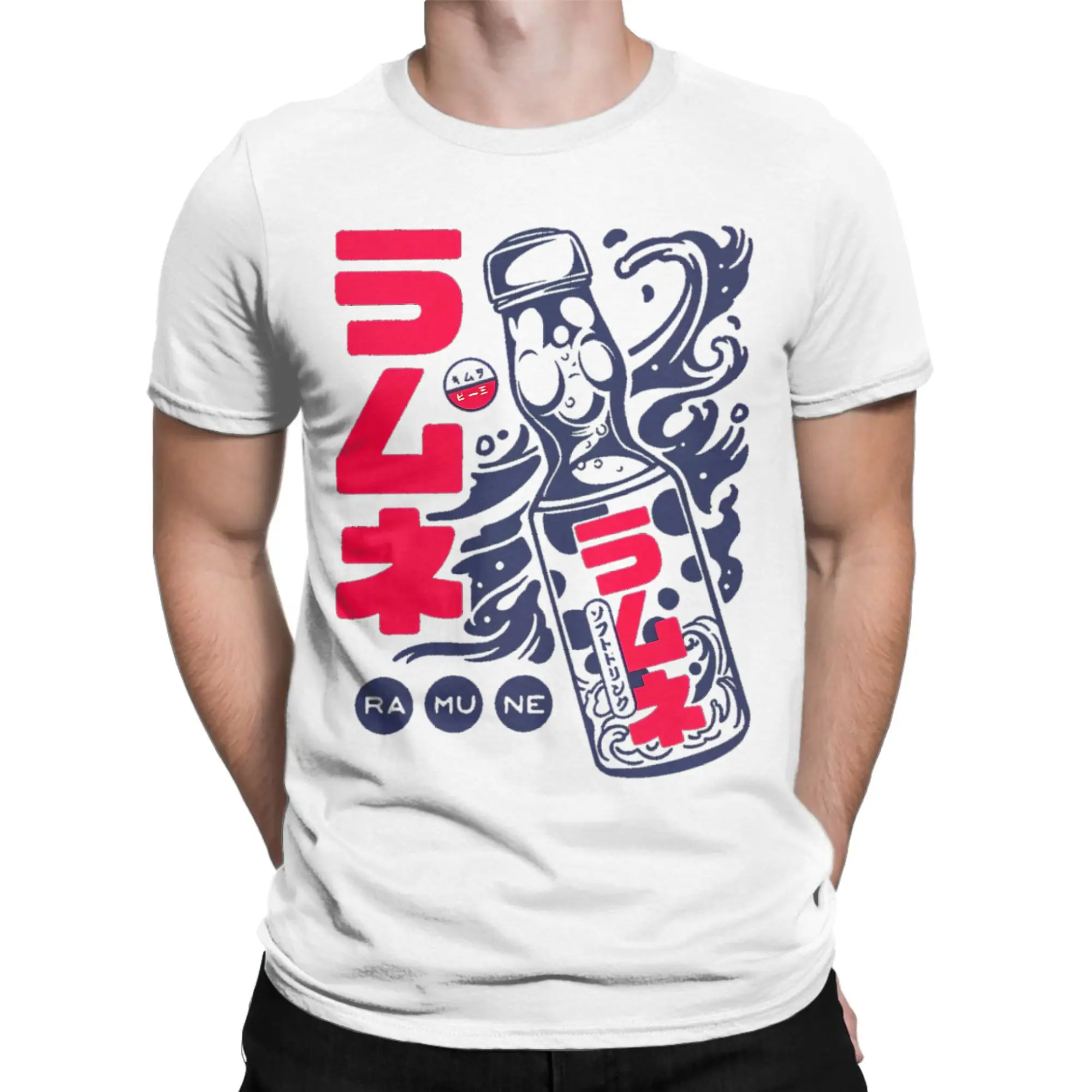 Ramune Japanese Soda Marble Drink Men's T Shirt Poster Art Funny Tees Short Sleeve Round Collar T-Shirt Cotton Big Size Clothing